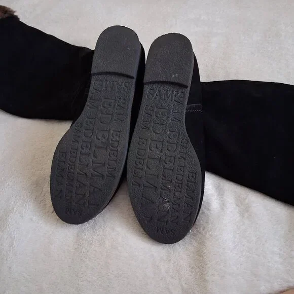 Sam Edelman Women's Size 7.5 Black Suede Orlando Faux Fur Knee High Boots - Picture 8 of 14